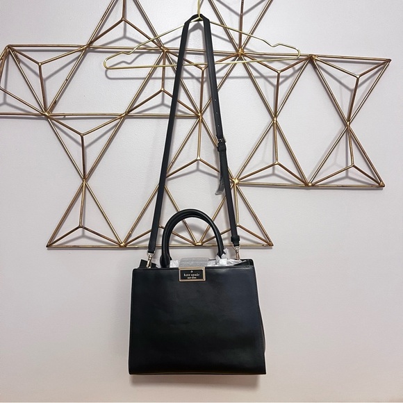 Kate Spade Black Reegan Smooth Leather Satchel - Picture 2 of 11